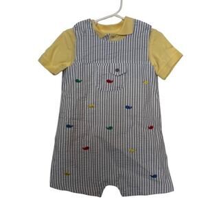 Boys Little Me‎ 2-Piece Romper Whales Sz 24M